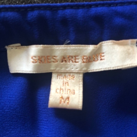 Skies are Blue Boho Style Blue and White Tunic (M) - Picture 6 of 8